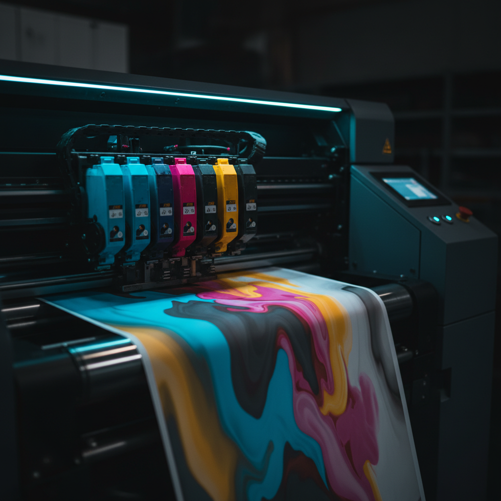 Large-format printer mid-job