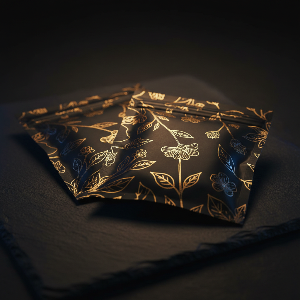 Gold foil mylar pouches