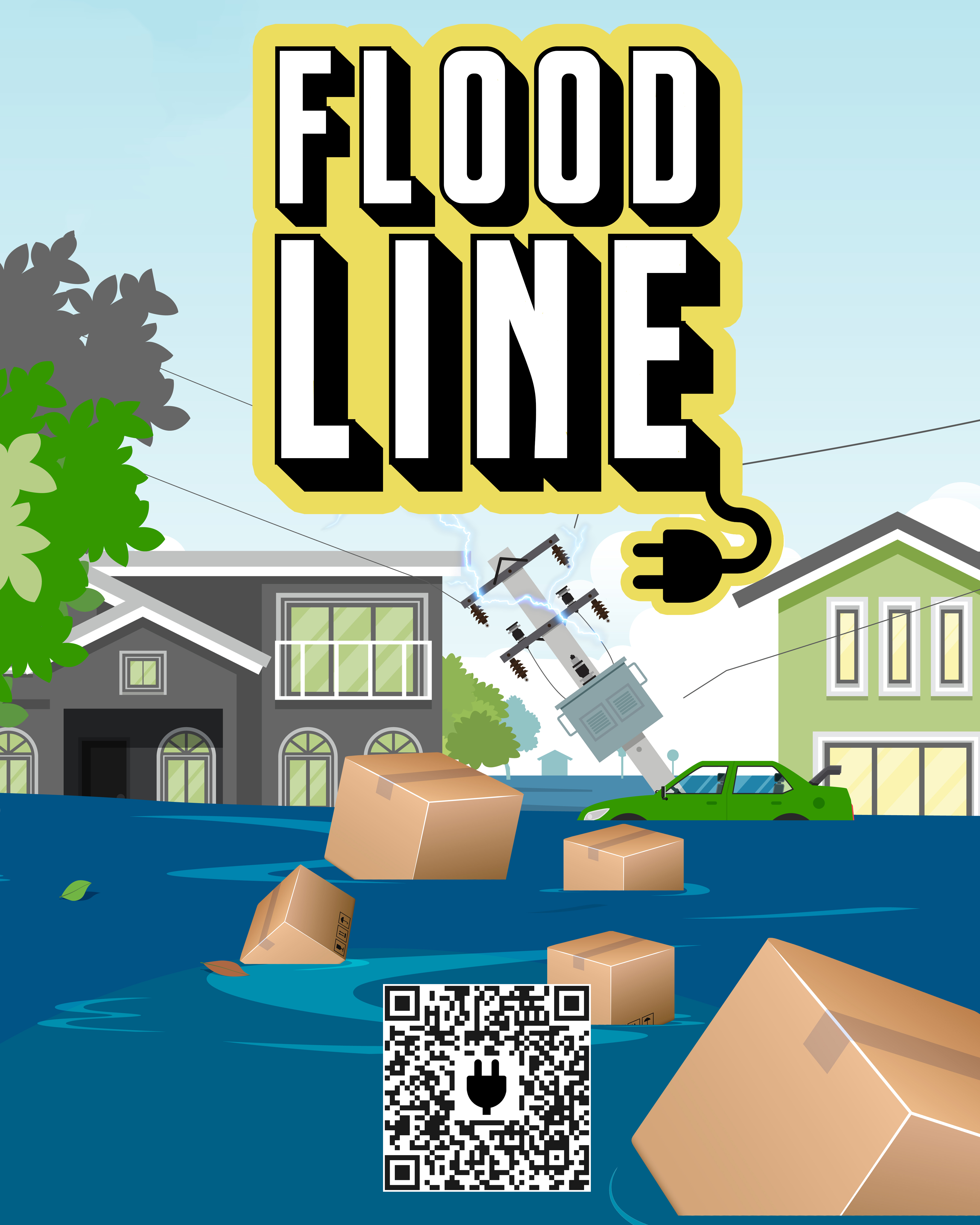 Flood Line — Sticker Design