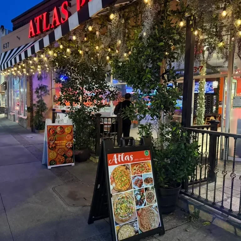 Installed Atlas Pizza storefront signage