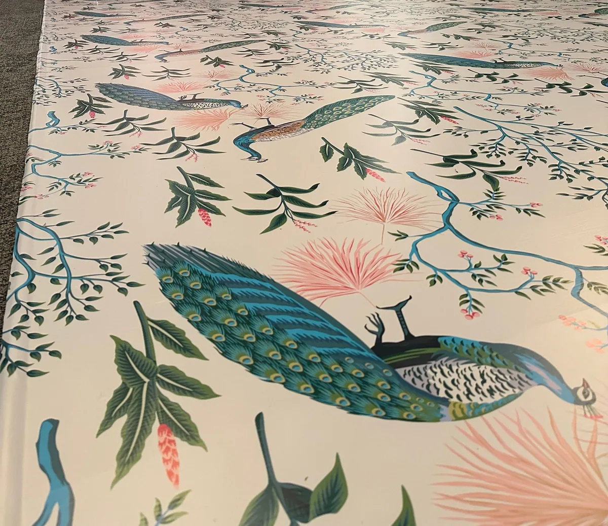 Peacock floral floor